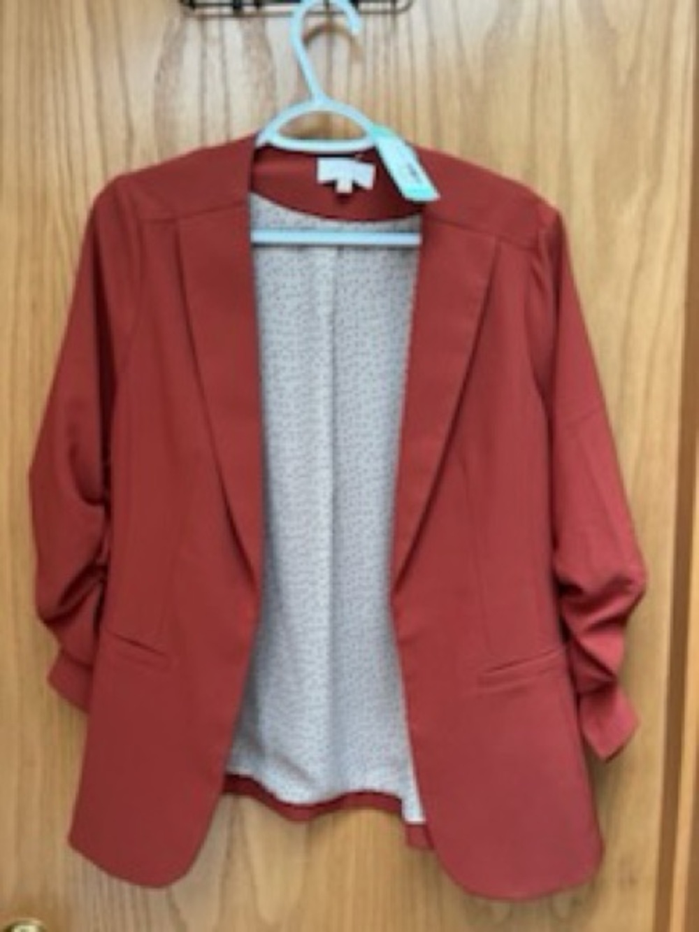 Skies Are Blue Rust Open-Front Blazer